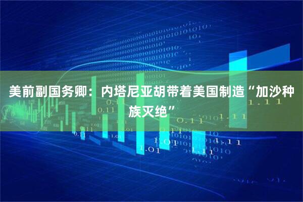 美前副国务卿：内塔尼亚胡带着美国制造“加沙种族灭绝”